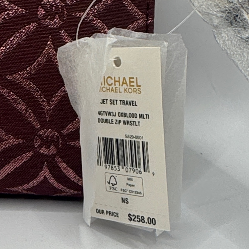 NWT Michael Kors Maroon Jet Set Double Wristlet – Stunning! 🍷✨ - Picture 2 of 5